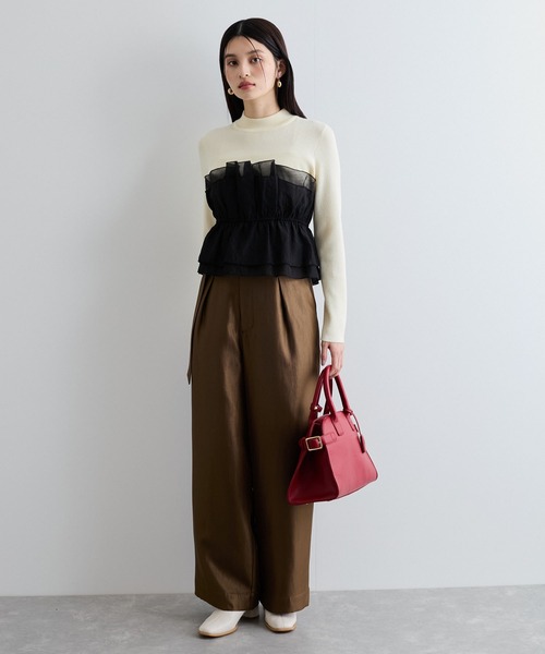 旬なレイヤードスタイルが叶う！ビスチェドッキングニット/洗える