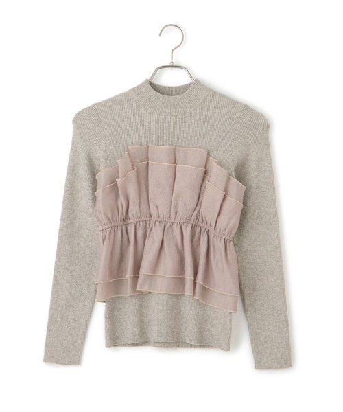 VIS（ビス）の「旬なレイヤードスタイルが叶う！ビスチェドッキングニット/洗える（ニット/セーター・レディース・ライトグレー/キナリ/ブラック/ホワイト系その他・FREE）」の9枚目の写真