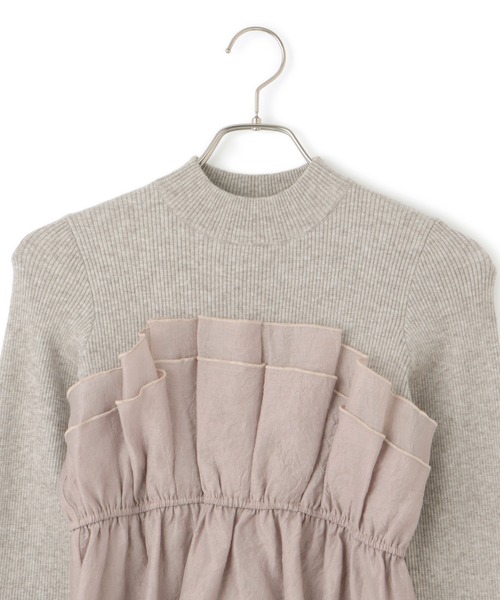 VIS（ビス）の「旬なレイヤードスタイルが叶う！ビスチェドッキングニット/洗える（ニット/セーター・レディース・ライトグレー/キナリ/ブラック/ホワイト系その他・FREE）」の11枚目の写真