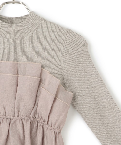 VIS（ビス）の「旬なレイヤードスタイルが叶う！ビスチェドッキングニット/洗える（ニット/セーター・レディース・ライトグレー/キナリ/ブラック/ホワイト系その他・FREE）」の12枚目の写真