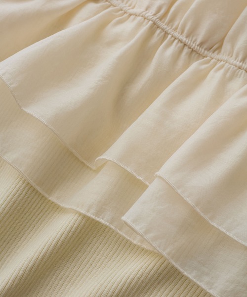 VIS（ビス）の「旬なレイヤードスタイルが叶う！ビスチェドッキングニット/洗える（ニット/セーター・レディース・ライトグレー/キナリ/ブラック/ホワイト系その他・FREE）」の15枚目の写真