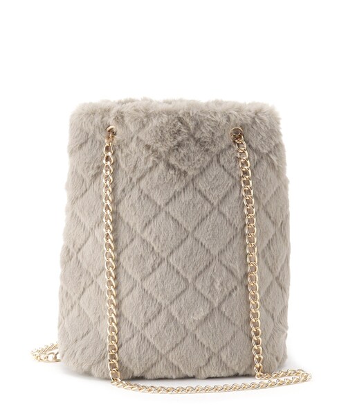 SHOO・LA・RUE（シューラルー）の「◆フェイクファーキルトショルダー（ショルダーバッグ・レディース・ブラック/ナチュラル/グレー・00）」の17枚目の写真