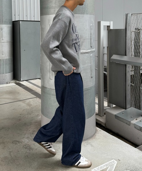 CIAOPANIC TYPY（チャオパニックティピー）の「【ユニセックス】メッセージロゴジャガードニット（ニット/セーター・メンズ・アイボリー/グレー/ボルドー/ネイビー・MEDIUM/LARGE）」の13枚目の写真