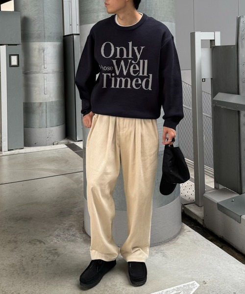 CIAOPANIC TYPY（チャオパニックティピー）の「【ユニセックス】メッセージロゴジャガードニット（ニット/セーター・メンズ・アイボリー/グレー/ボルドー/ネイビー・MEDIUM/LARGE）」の20枚目の写真