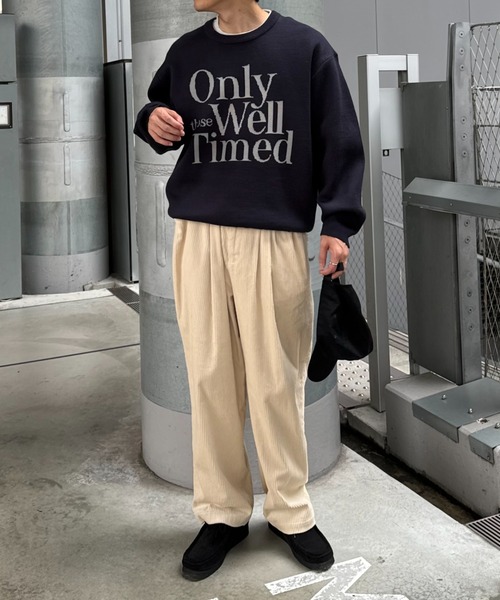 CIAOPANIC TYPY（チャオパニックティピー）の「【ユニセックス】メッセージロゴジャガードニット（ニット/セーター・メンズ・アイボリー/グレー/ボルドー/ネイビー・MEDIUM/LARGE）」の22枚目の写真