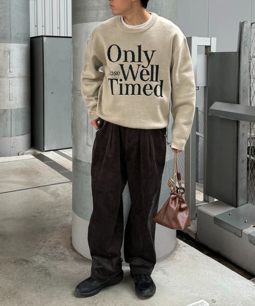 CIAOPANIC TYPY（チャオパニックティピー）の「【ユニセックス】メッセージロゴジャガードニット（ニット/セーター・メンズ・アイボリー/グレー/ボルドー/ネイビー・MEDIUM/LARGE）」の18枚目の写真