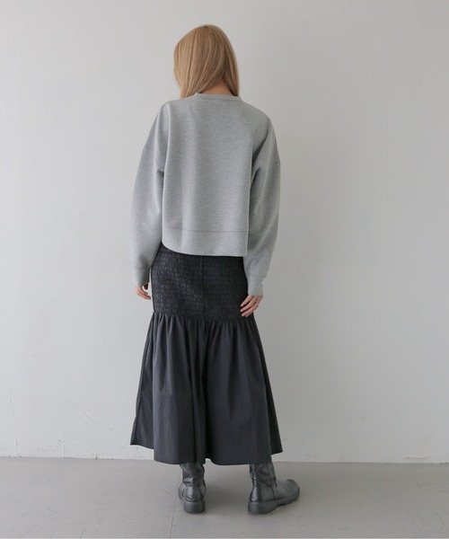 CLEIO（クレイオ）の「【CLEIO】刺繍ロゴ入りポンチトレーナー/EMBROIDERY LOGO PONTE PULLOVER/980-12622（Tシャツ/カットソー・レディース・ネイビー/グレー・FREE）」の15枚目の写真