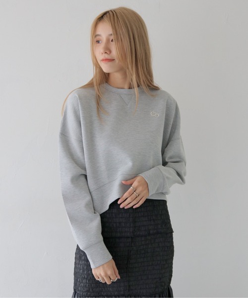 CLEIO（クレイオ）の「【CLEIO】刺繍ロゴ入りポンチトレーナー/EMBROIDERY LOGO PONTE PULLOVER/980-12622（Tシャツ/カットソー・レディース・ネイビー/グレー・FREE）」の3枚目の写真