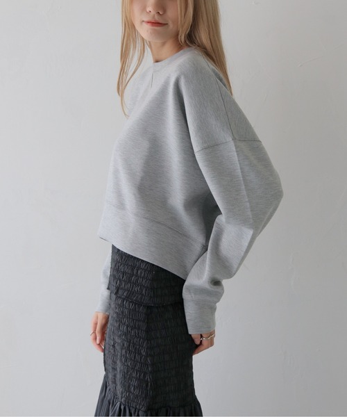 CLEIO（クレイオ）の「【CLEIO】刺繍ロゴ入りポンチトレーナー/EMBROIDERY LOGO PONTE PULLOVER/980-12622（Tシャツ/カットソー・レディース・ネイビー/グレー・FREE）」の9枚目の写真