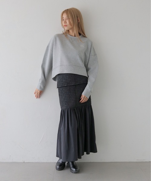 CLEIO（クレイオ）の「【CLEIO】刺繍ロゴ入りポンチトレーナー/EMBROIDERY LOGO PONTE PULLOVER/980-12622（Tシャツ/カットソー・レディース・ネイビー/グレー・FREE）」の11枚目の写真