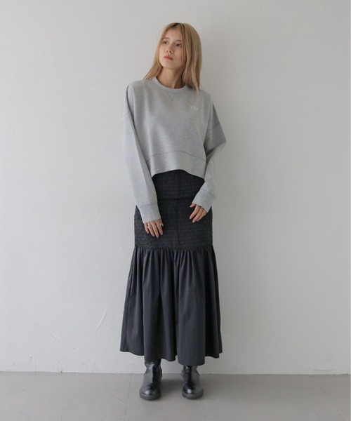 CLEIO（クレイオ）の「【CLEIO】刺繍ロゴ入りポンチトレーナー/EMBROIDERY LOGO PONTE PULLOVER/980-12622（Tシャツ/カットソー・レディース・ネイビー/グレー・FREE）」の12枚目の写真