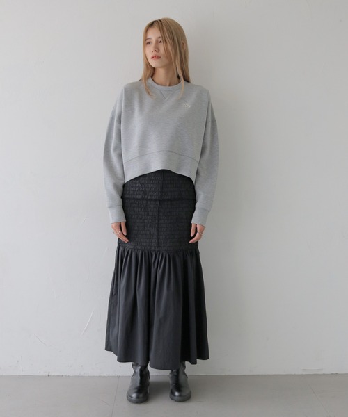 CLEIO（クレイオ）の「【CLEIO】刺繍ロゴ入りポンチトレーナー/EMBROIDERY LOGO PONTE PULLOVER/980-12622（Tシャツ/カットソー・レディース・ネイビー/グレー・FREE）」の13枚目の写真