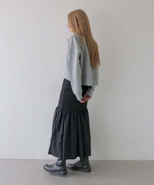 CLEIO（クレイオ）の「【CLEIO】刺繍ロゴ入りポンチトレーナー/EMBROIDERY LOGO PONTE PULLOVER/980-12622（Tシャツ/カットソー・レディース・ネイビー/グレー・FREE）」の14枚目の写真