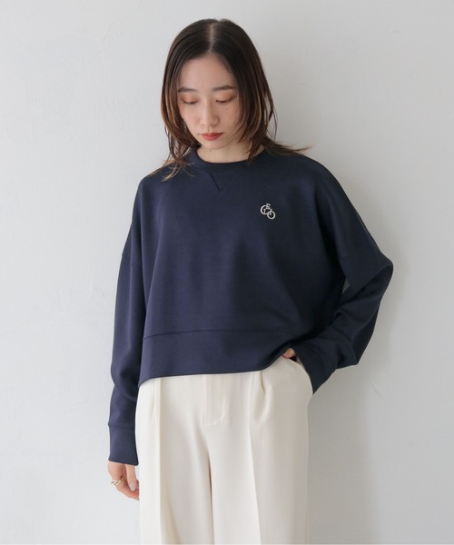 CLEIO（クレイオ）の「【CLEIO】刺繍ロゴ入りポンチトレーナー/EMBROIDERY LOGO PONTE PULLOVER/980-12622（Tシャツ/カットソー・レディース・ネイビー/グレー・FREE）」の21枚目の写真