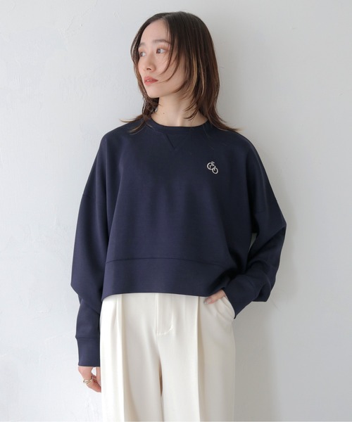 CLEIO（クレイオ）の「【CLEIO】刺繍ロゴ入りポンチトレーナー/EMBROIDERY LOGO PONTE PULLOVER/980-12622（Tシャツ/カットソー・レディース・ネイビー/グレー・FREE）」の22枚目の写真