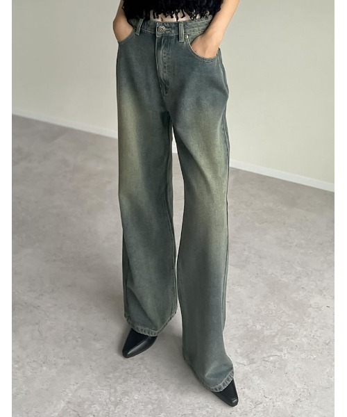 しょりょう様専用 エヴィス No. 2 グリーンペイントデニムパンツ しょ