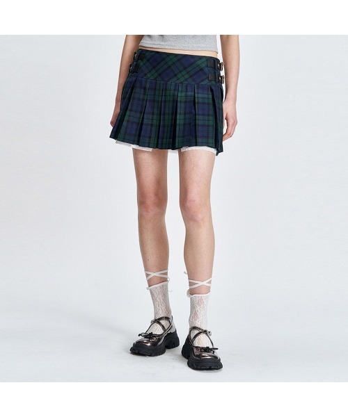 MINI CHECK PLEATS SKIRT