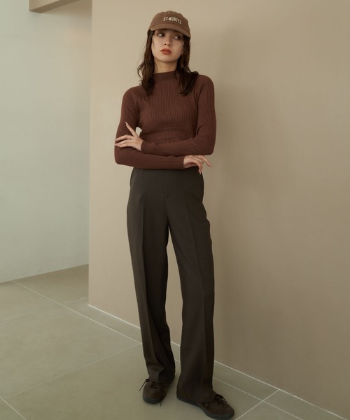 Nu（ニュー）の「【Nu】ストレートスラックスパンツ（その他パンツ・レディース・ブラック/チャコールグレー/ブラウン・S/M）」の4枚目の写真