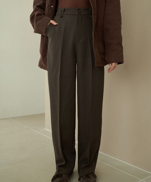Nu（ニュー）の「【Nu】ストレートスラックスパンツ（その他パンツ・レディース・ブラック/チャコールグレー/ブラウン・S/M）」の9枚目の写真