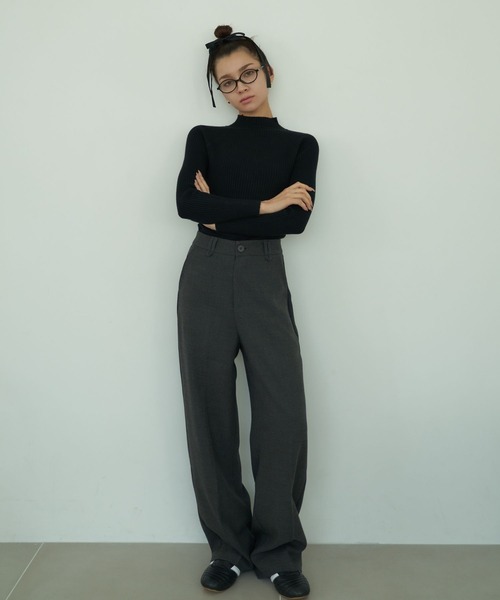 Nu（ニュー）の「【Nu】ストレートスラックスパンツ（その他パンツ・レディース・ブラック/チャコールグレー/ブラウン・S/M）」の12枚目の写真