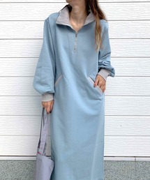 ハーフZIPスウェットワンピ