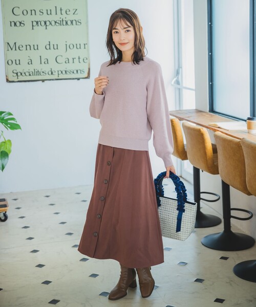 ITS'DEMO(イッツデモ)の「◆【手洗い可】畦編みラメニット(ニット/セーター・レディース・ベビーピンク/ブラック/オフホワイト/サックスブルー・00)」の7枚目の写真