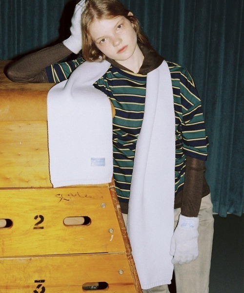 ROCKFISH WEATHERWEAR(ロックフィッシュウェザーウェア)の「FLUFFY KNIT MUFFLER(マフラー・レディース・スカイブルー/クリーム/グレー/ピンク/ブラウン/ライトグレー/ネイビー/ベージュ・FREE)」の6枚目の写真