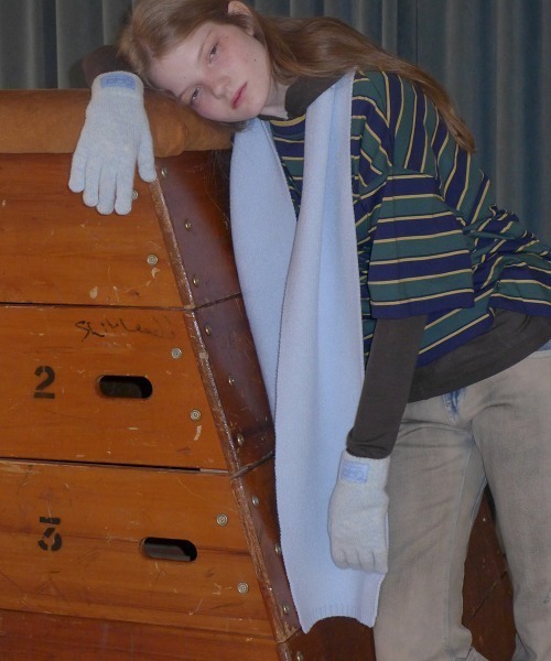 ROCKFISH WEATHERWEAR(ロックフィッシュウェザーウェア)の「FLUFFY KNIT MUFFLER(マフラー・レディース・スカイブルー/クリーム/グレー/ピンク/ブラウン/ライトグレー/ネイビー/ベージュ・FREE)」の19枚目の写真