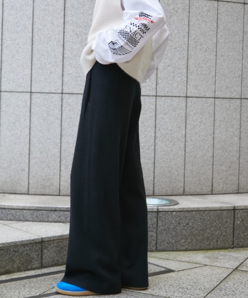 Auntie Rosa Holiday(アンティローザホリデー)の「タックワイドニットイージーパンツ(その他パンツ・レディース・ベージュ/ブラック/ダークグレー/ネイビー・FREE)」の19枚目の写真