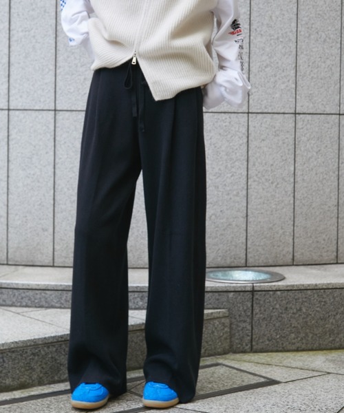 Auntie Rosa Holiday(アンティローザホリデー)の「タックワイドニットイージーパンツ(その他パンツ・レディース・ベージュ/ブラック/ダークグレー/ネイビー・FREE)」の18枚目の写真
