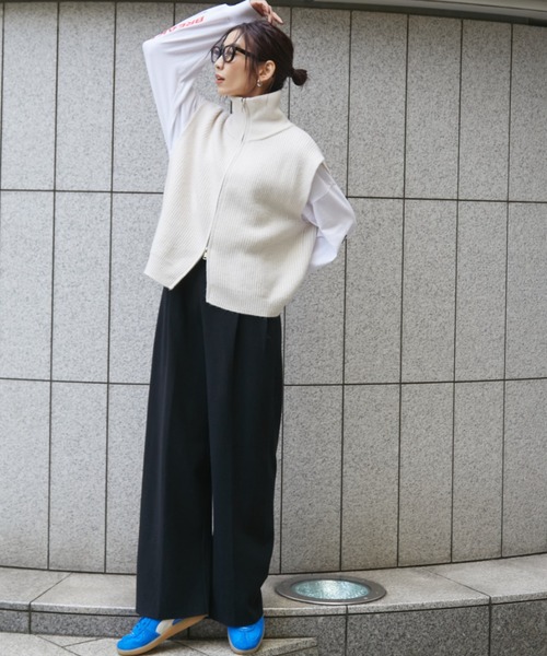 Auntie Rosa Holiday(アンティローザホリデー)の「タックワイドニットイージーパンツ(その他パンツ・レディース・ベージュ/ブラック/ダークグレー/ネイビー・FREE)」の22枚目の写真