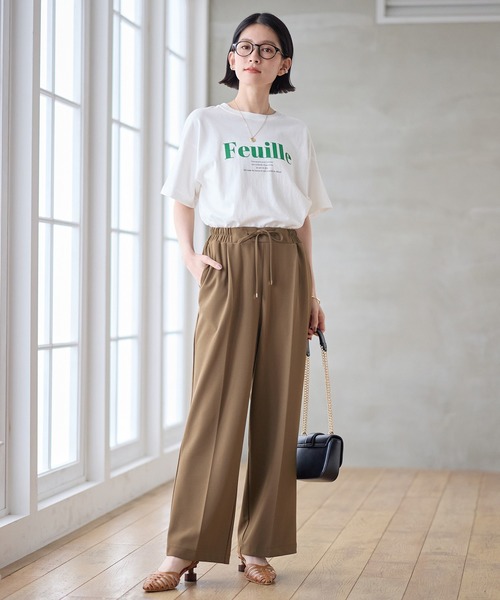 Viola e Viola（ヴィオラエヴィオラ）の「らくキレイストレッチワイドパンツ（その他パンツ・レディース・ブラック/モカ/ネイビー・3L/LL/L/M）」の10枚目の写真