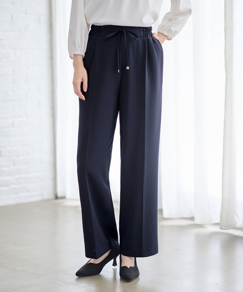 Viola e Viola（ヴィオラエヴィオラ）の「らくキレイストレッチワイドパンツ（その他パンツ・レディース・ブラック/モカ/ネイビー・3L/LL/L/M）」の19枚目の写真