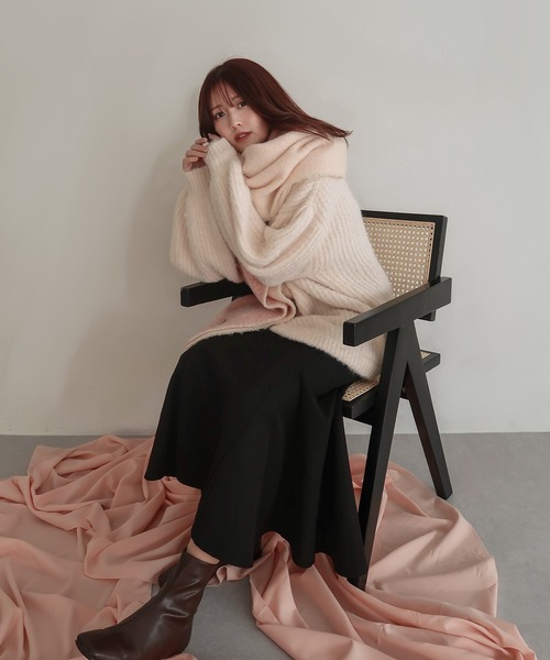 mideal（マイディール）の「２tone volume muffler / ２toneボリュームマフラー（マフラー・レディース・ピンク・FREE）」の9枚目の写真