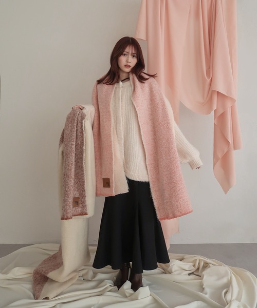 mideal（マイディール）の「２tone volume muffler / ２toneボリュームマフラー（マフラー・レディース・ピンク・FREE）」の7枚目の写真