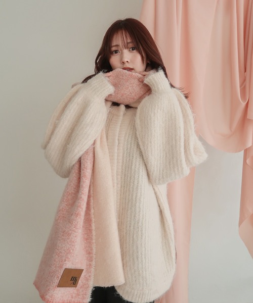 mideal（マイディール）の「２tone volume muffler / ２toneボリュームマフラー（マフラー・レディース・ピンク・FREE）」の12枚目の写真