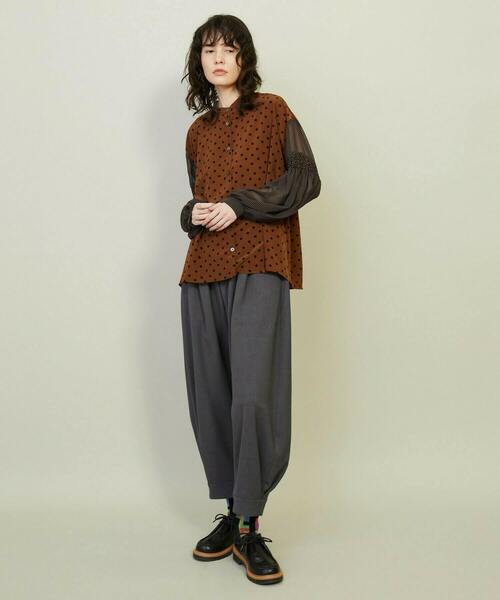 FRAPBOIS（フラボア）の「イジーギャバ パンツ（その他パンツ・レディース・グレー/ブラック・1/2）」の10枚目の写真