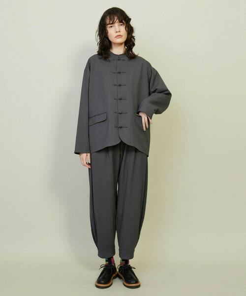 FRAPBOIS（フラボア）の「イジーギャバ パンツ（その他パンツ・レディース・グレー/ブラック・1/2）」の15枚目の写真