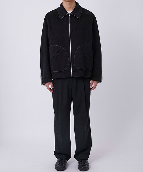 THE PERMANENT EYE(ザパーマネントアイ)の「【CASHMERE CASHMERE/カシミアカシミア】CASHMERE REVERSIBLE SHORT BLOUSON(ブルゾン・メンズ・ブラック/グレー・48/44)」の7枚目の写真