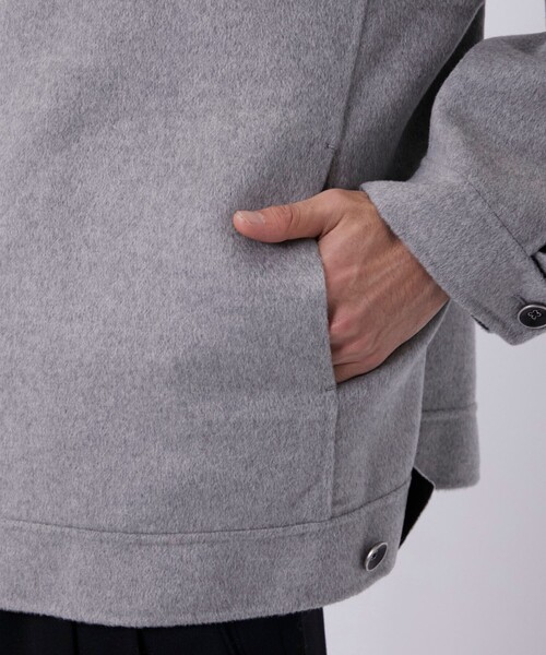 THE PERMANENT EYE(ザパーマネントアイ)の「【CASHMERE CASHMERE/カシミアカシミア】CASHMERE REVERSIBLE SHORT BLOUSON(ブルゾン・メンズ・ブラック/グレー・48/44)」の16枚目の写真