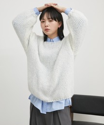 オーバーサイズルーズカラーニット