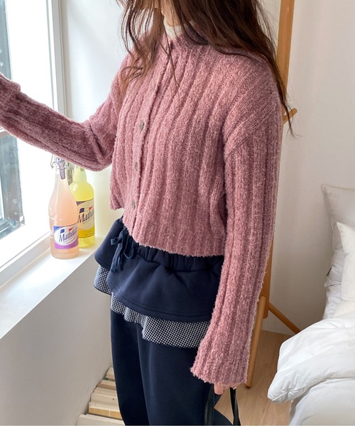 by muni:r（バイ ムニール）の「フリルダブルレイヤー起毛パンツ（スウェットパンツ・レディース・ブラック/ネイビー・FREE）」の19枚目の写真