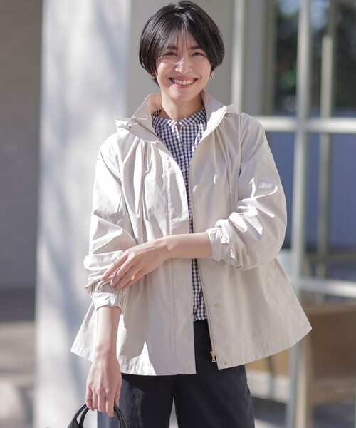 J.PRESS（ジェイプレス）の「【撥水・洗える】Artirosa テントライン ショート丈 コート（その他アウター・レディース・ネイビー系/ベージュ系/アイボリー系/ブラウン系1・11/9/7）」の3枚目の写真