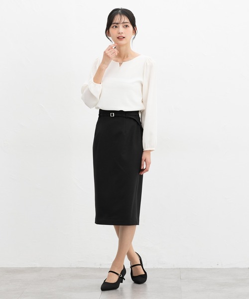 Honeys(ハニーズ)の「ラインストーン付トップス(Tシャツ/カットソー・レディース・グレイッシュブルー/アイボリー/グレイッシュベージュ/ピンク系その他/ネイビー・3L/L/LL/M/S)」の7枚目の写真