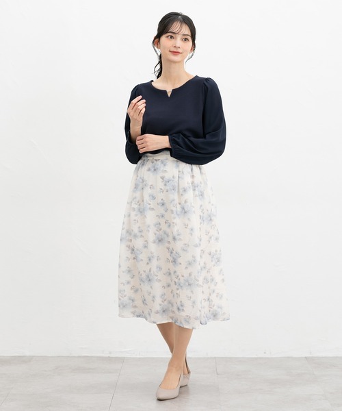Honeys(ハニーズ)の「ラインストーン付トップス(Tシャツ/カットソー・レディース・グレイッシュブルー/アイボリー/グレイッシュベージュ/ピンク系その他/ネイビー・3L/L/LL/M/S)」の10枚目の写真