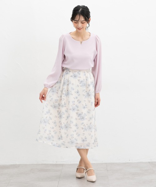 Honeys(ハニーズ)の「ラインストーン付トップス(Tシャツ/カットソー・レディース・グレイッシュブルー/アイボリー/グレイッシュベージュ/ピンク系その他/ネイビー・3L/L/LL/M/S)」の12枚目の写真