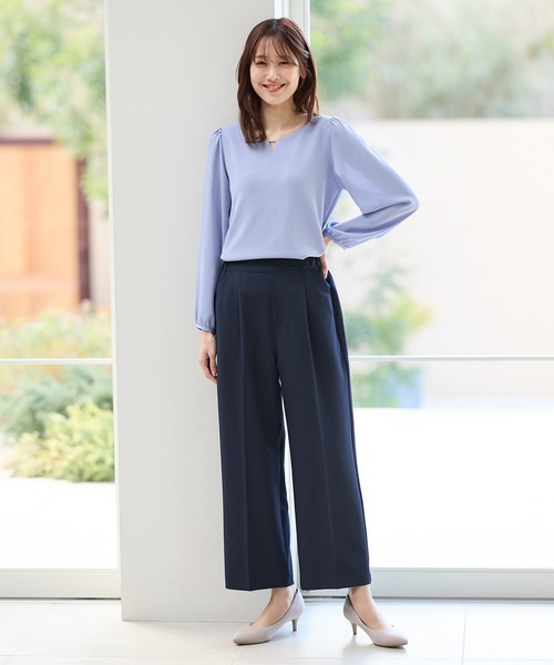 Honeys(ハニーズ)の「ラインストーン付トップス(Tシャツ/カットソー・レディース・グレイッシュブルー/アイボリー/グレイッシュベージュ/ピンク系その他/ネイビー・3L/L/LL/M/S)」の15枚目の写真