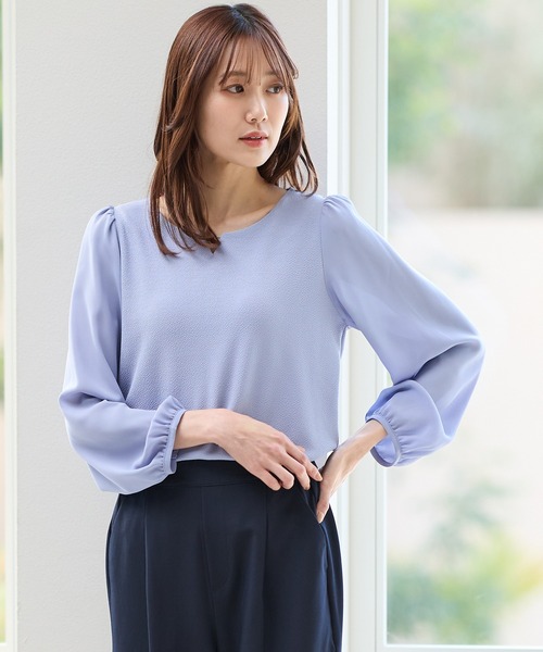 Honeys(ハニーズ)の「ラインストーン付トップス(Tシャツ/カットソー・レディース・グレイッシュブルー/アイボリー/グレイッシュベージュ/ピンク系その他/ネイビー・3L/L/LL/M/S)」の16枚目の写真