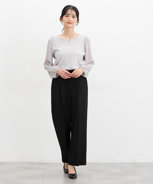 Honeys(ハニーズ)の「ラインストーン付トップス(Tシャツ/カットソー・レディース・グレイッシュブルー/アイボリー/グレイッシュベージュ/ピンク系その他/ネイビー・3L/L/LL/M/S)」の17枚目の写真