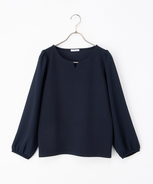 Honeys(ハニーズ)の「ラインストーン付トップス(Tシャツ/カットソー・レディース・グレイッシュブルー/アイボリー/グレイッシュベージュ/ピンク系その他/ネイビー・3L/L/LL/M/S)」の21枚目の写真